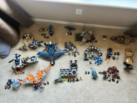 LEGO Marvel Super Heroes Mixed Lot Built Models Vehicles & Minifigures