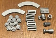 LEGO Lot Of Silver Pieces Bulk Miscellaneous Parts Pieces Genuine Studs Bricks