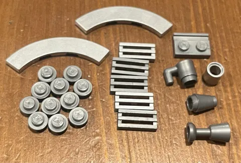 LEGO Lot Of Silver Pieces Bulk Miscellaneous Parts Pieces Genuine Studs Bricks