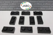 (J7/2/1) LEGO 10x3023 Plate Flat 1x2 Black
