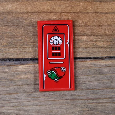 LEGO Red Tile 2 x 4 Octan Logo and Gas/Fuel Gauge 87079pb0581 The Lego Movie 2