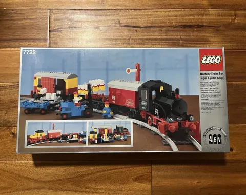 LEGO Trains Steam Cargo Train Set 7722 w Box Manual 100% Complete Extra Track !