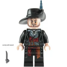 LEGO Minifigure Pirates of the Caribbean poc004 Hector Barbossa Black Coat NEW