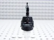 LEGO Black Knight Helmet w/ Black Plume Feather Castle Minifig BI