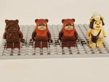 LEGO Star Wars Ewok Lot of 4 Wicket Logray sw0050 sw0338 sw1218