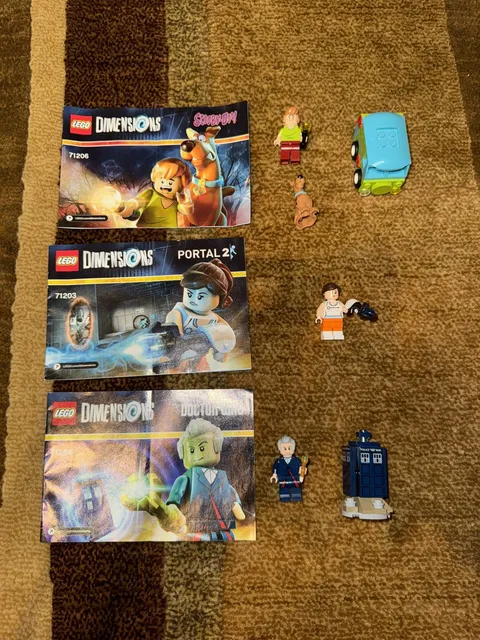 LEGO Dimensions: Shaggy, Scooby, Chell and The Doctor Minifigures. No Toy Tags