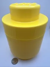 LEGO Room Copenhagen 4.7"x4.7"x 7.1" 1 Stud Round YELLOW Storage Brick (5006999)