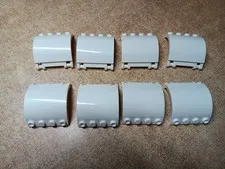 LEGO BULK LOT OF 8 WHITE HINGE PANEL 3X4X3 CURVED DOUBLE CLIP HINGE #18910