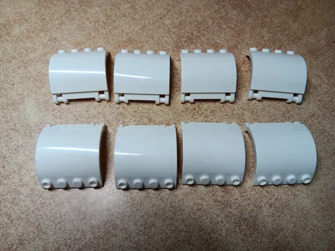 LEGO BULK LOT OF 8 WHITE HINGE PANEL 3X4X3 CURVED DOUBLE CLIP HINGE #18910