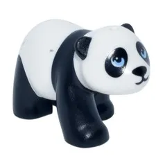 LEGO Friends Panda Lan Lan Black White Animal Figure Bright Blue Eyes