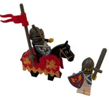 Vintage LEGO Castle Black Falcon Dragon Knight Horse Shield Minifigure Lot 1980s