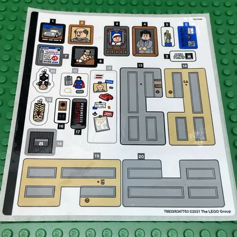 LEGO Sticker Sheet for Set 21328 Seinfeld New Authentic Decals