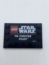 LEGO (R) Star Wars Tie Fighter Pilot Helmet 4x6 Printed Name Plate 75274 (6180)