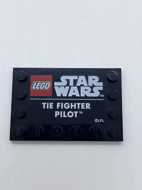 LEGO (R) Star Wars Tie Fighter Pilot Helmet 4x6 Printed Name Plate 75274 (6180)
