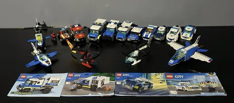 LEGO CITY Police/Fireman Vehicle, Motorcycle, And Plane Bundle, No Box