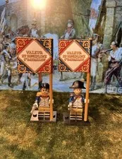 2x Minis French Napoleonic Infantry 47. & 70. Regiment +2 Flags Lego Flagpoles