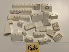 Lego Parts Lot White Inclined Bricks