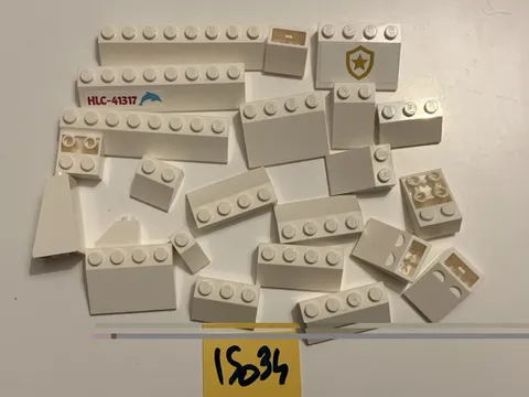 Lego Parts Lot White Inclined Bricks