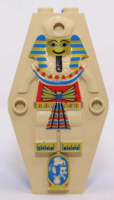 LEGO Adventures Tan Colorful Mummy Relief Lid Sarcophagus, Blue Coffin from 5988