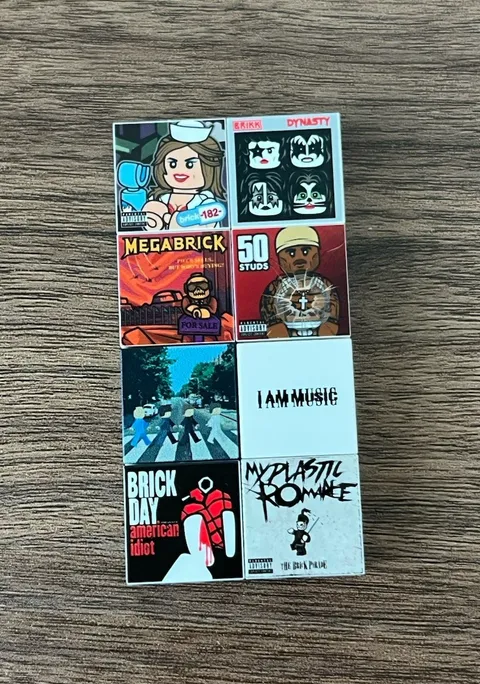 LEGO Custom CD Record Album Covers Lot of 8 2x2 Tiles