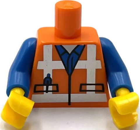 Lego New Orange Minifigure Torso Safety Vest w/ Reflective Crossed Stripes Part