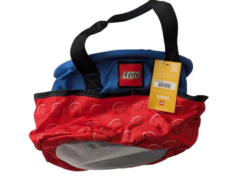 LEGO Iconic Storage Big Bucket - Conquer Clutter with Collapsible Red Blue Tote