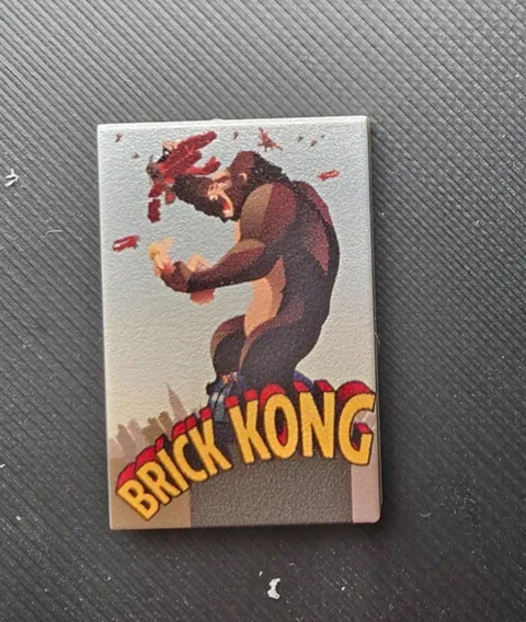 King Kong Parody Movie Poster Custom printed original LEGO® brick 2x3 tile
