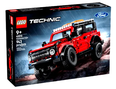 LEGO Technic Ford Bronco SUV Building Set, 943 Pieces, Red and Black