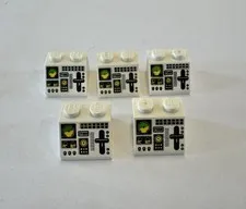(5) LEGO Control Panel Computer Screen Radar Lot- Printed 2x2 slope- City, Space