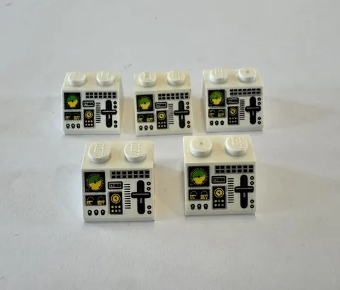 (5) LEGO Control Panel Computer Screen Radar Lot- Printed 2x2 slope- City, Space