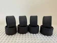 (8) LEGO Wheel Tire Lot- 37x22 ZR-Offset Treads- 55978