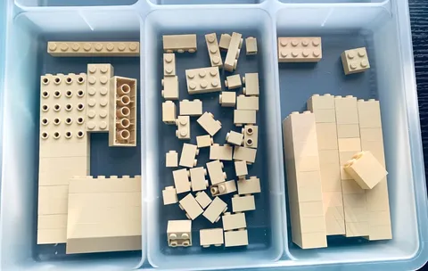 Lego Tan Brick Lot of 90 1x1 1x2 1x4  2x2 2x4 1x6 2x6