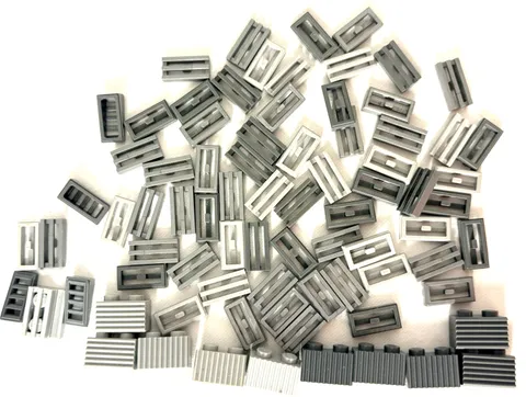 LEGO Grey Grille Tile Lot Light & Dark Genuine Parts 79
