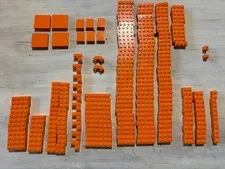 LEGO Orange Bricks Lot 215 Pieces Mixed Sizes Bulk Genuine LEGO