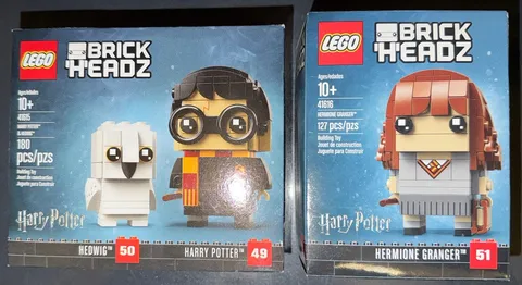2 LEGO BRICKHEADZ: Harry Potter & Hedwig (41615) & Hermione Granger (41616) NEW!