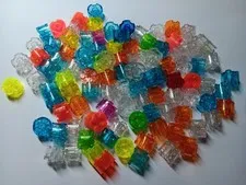 LEGO BULK LOT OF 100 TRANS ROUND 2X2 BRICKS #3941 MIXED COLORS