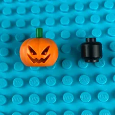 LEGO Halloween Town Jack-O-Lantern Pumpkin head cover and Black head Various set