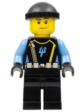 LEGO® Minifigure Aquazone aqu019 Aquaraider Diver 5 Black Knit Cap