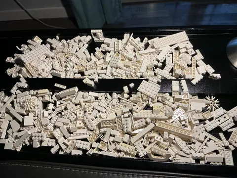 LEGO White Color Parts Bulk 1lb 12oz lot Bricks pieces