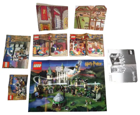 LEGO HARRY POTTER VTG BACKDROP LOT DIAGON ALLEY SHOP GRYFFINDOR HOUSE & POSTER