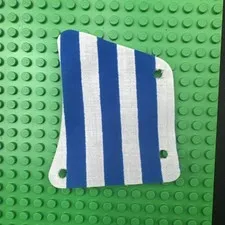 LEGO sailbb27 Cloth Sail 9 x 11 3 Holes with Blue Stripes Pattern (from 6273)