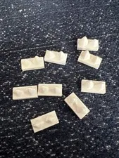 LEGO 15209 White Tile, Modified 1 x 2 with 2 Teeth Vertical 9 Pieces