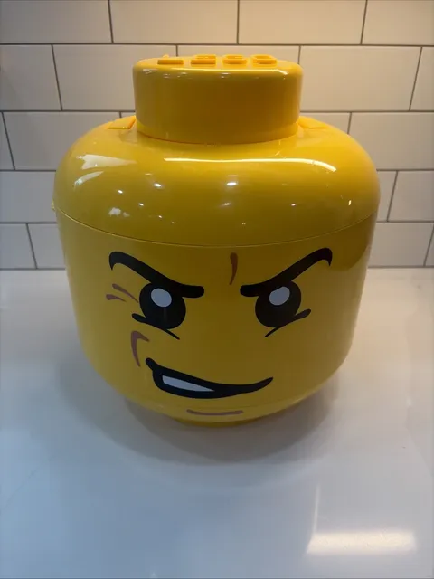 LEGO Large 12” Yellow  Head Storage Sorter w/2 Trays & Handle Complete (rare)
