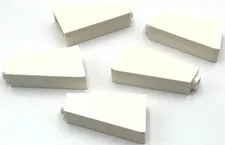 Lego 5 New White Slopes Sloped 75 2 x 1 x 3 - Hollow Stud Parts