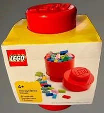 LEGO Round Red Stackable Storage Brick with 1 Knob 7.09" High 4.5" Diameter