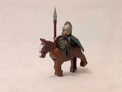 LEGO Lord of the Rings Rohan Soldier Minifigure Horse Spear Shield 9471 LOTR