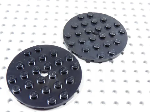 LEGO Lot of 2 Black Round 6x6 Plates BH
