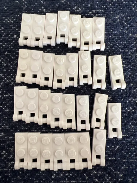Lego 60478 White Plate, Modified 1 x 2 with Bar Handle on End 30 Pieces