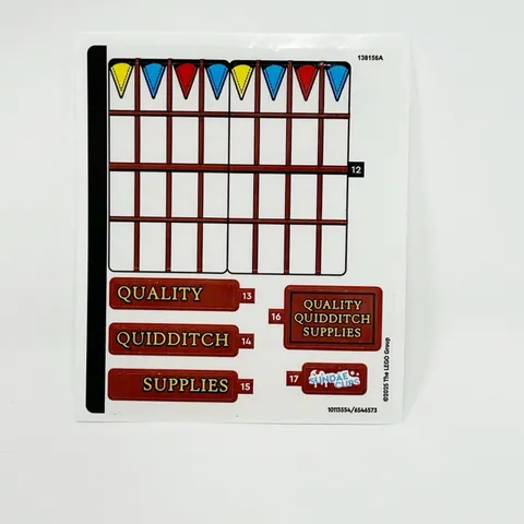 LEGO 76452 Sticker Sheet Harry Potter Quality Quidditch Supplies Ice Cream Parlo