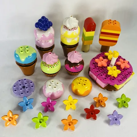 Lot of 70 LEGO Duplo Creative Ice Cream Dessert Pieces Popsicle Cake Cupcake